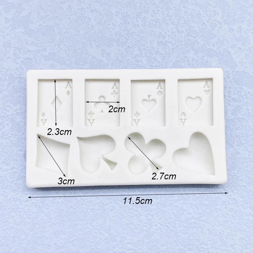 Poker Silicone Sugarcraft Mold Resin Tools Cupcake Baking Mould Fondant Cake Decorating Tools