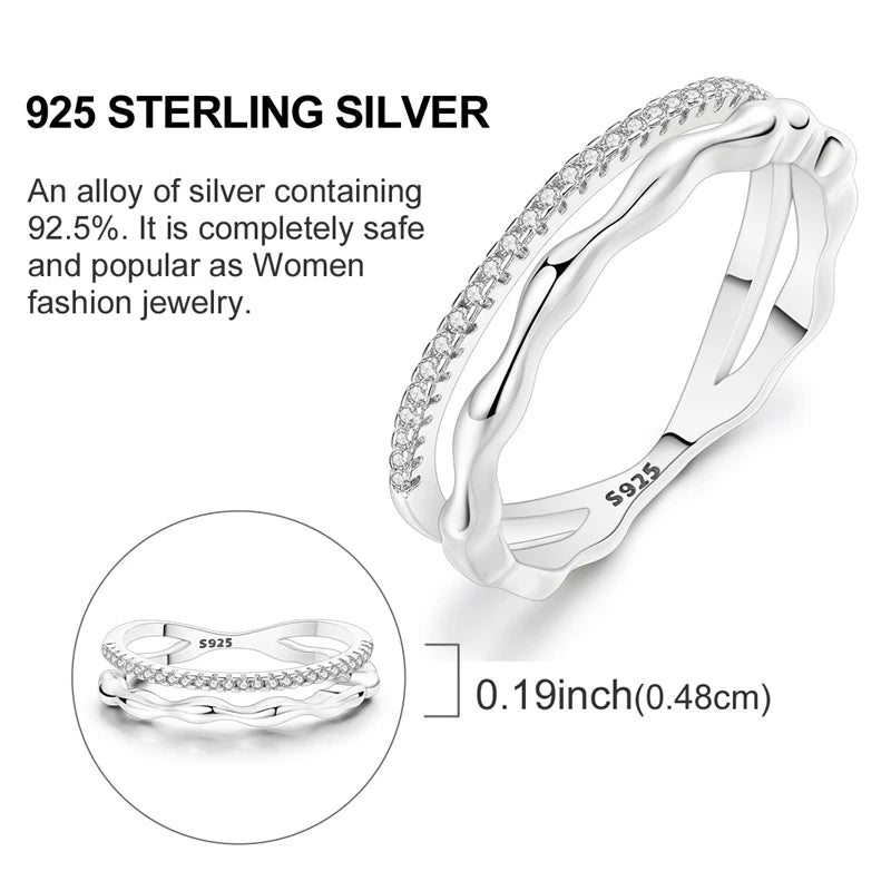 Rings Original 925 Sterling Silver Rings Simple Zircon Heart Ring For Wedding Valentine's Day Women Ring Jewelry Gift