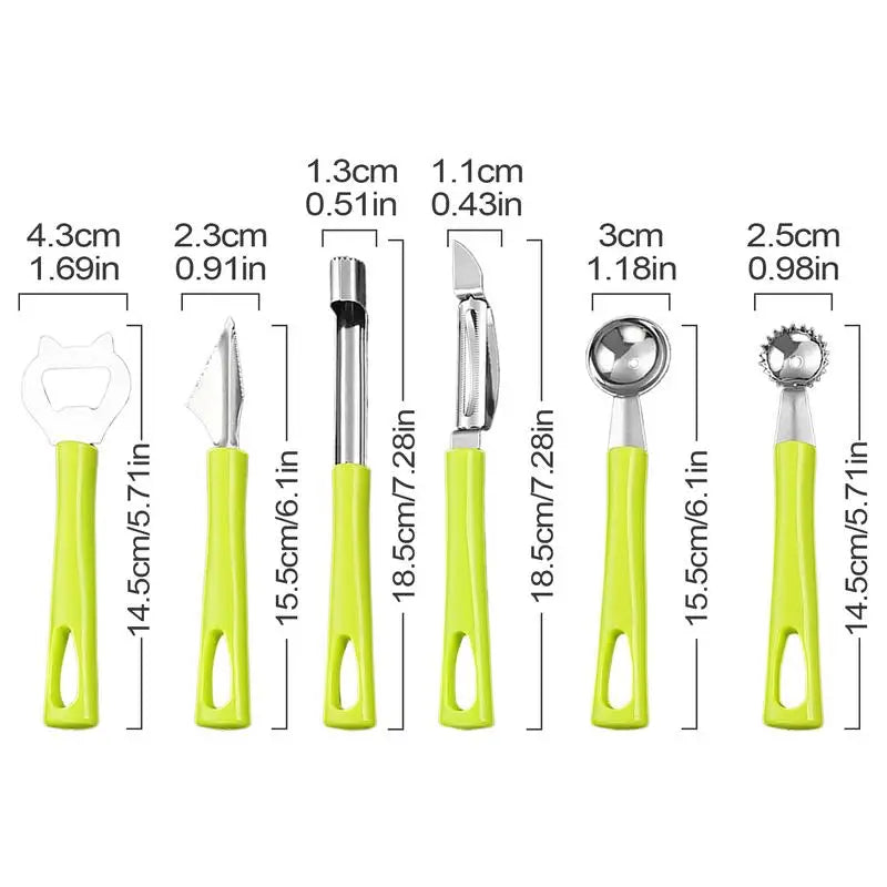 6pcs/set Creative Stainless Steel Apples Corer Fruit Seed Core Remover Slicer Knife Durable Kitchen Gadgets Vegetable Tools