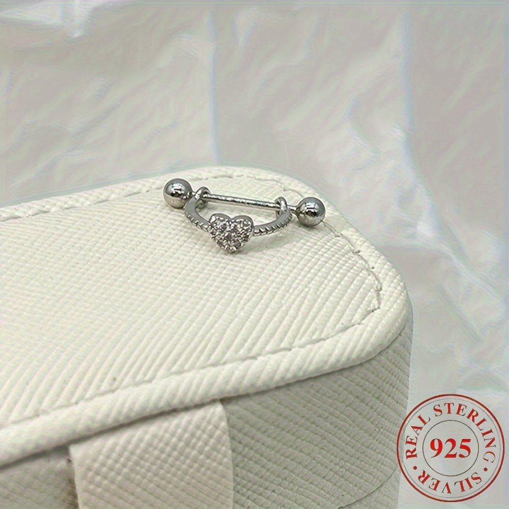 Adorable Heart Earrings: Charming And Alluring Pair of Heart Studs | Made of S925 with Cubic Synthetic Zirconia, Perfect for Valentine'S Day Or Everyday Gifting