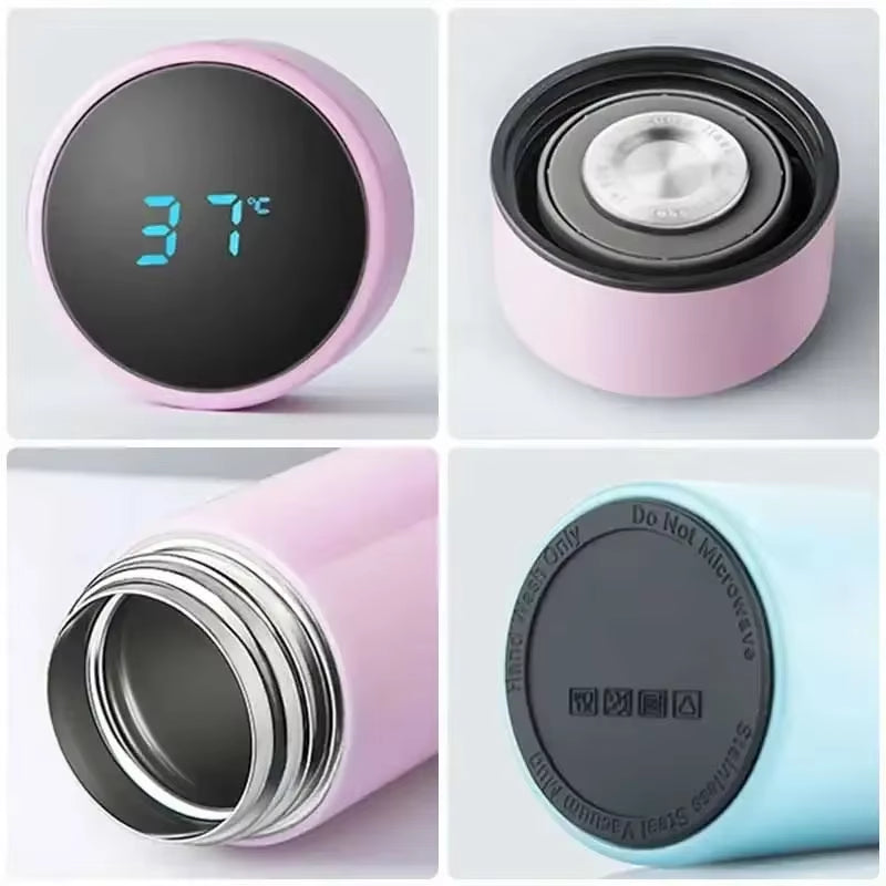 500ML Stainless Steel Thermos Bottle with Digital Temperature Display, Intelligent Temperature Measurement Cup, LED