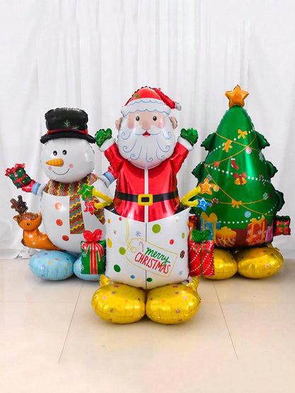 1PC Large Standing Balloon Santa Claus Snowman Xmas Tree Balloon Party Home Decorations Navidad 2024 New Year Best Gifts