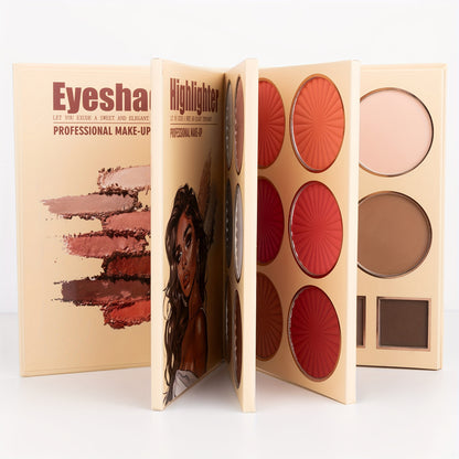 A 43-Color Makeup Palette Designed Like a Book, Featuring Matte Contour And Blush Shades, Shimmering Glitter Highlighter Powder, And Versatile Makeup Options