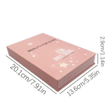 4 Pages Super Full Color Makeup In One Plate Powder Star Book Eyeshadow Plate Containing Eyeshadow + Highlights + Blush + EyebrowMagnetic Eyelashes Eyelash Curler, Lip Liner, Eyelash Clusters, Eyebrow Pencil, Hand Sanitizer S