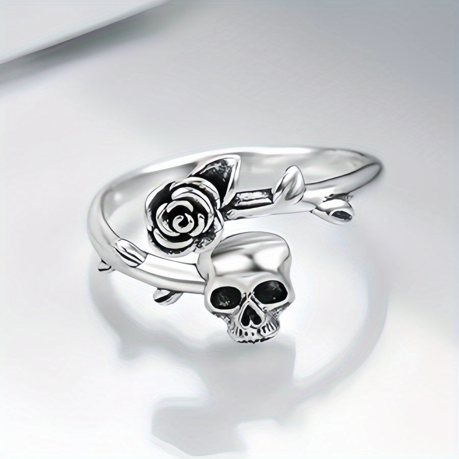 1pc Gothic Skull Ring Rose Ring Men'S and Women'S Rings Easter Gifts for Relatives and Friends Mother'S Day Gifts Get My Gifts Every Day Jewelry Gifts for Women