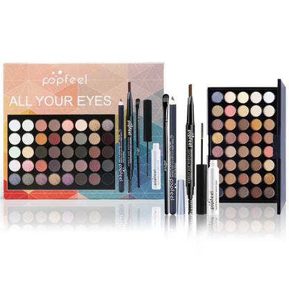 A 40-Shade Christmas Eyeshadow Palette Makeup Kit That Includes Mascara, Eyeshadow Brushes, Eyeliner, And Eyebrow Pencils, Perfect for Beginners. Ideal As a Valentine'S Day Gift for Winter Makeup Enthusiasts