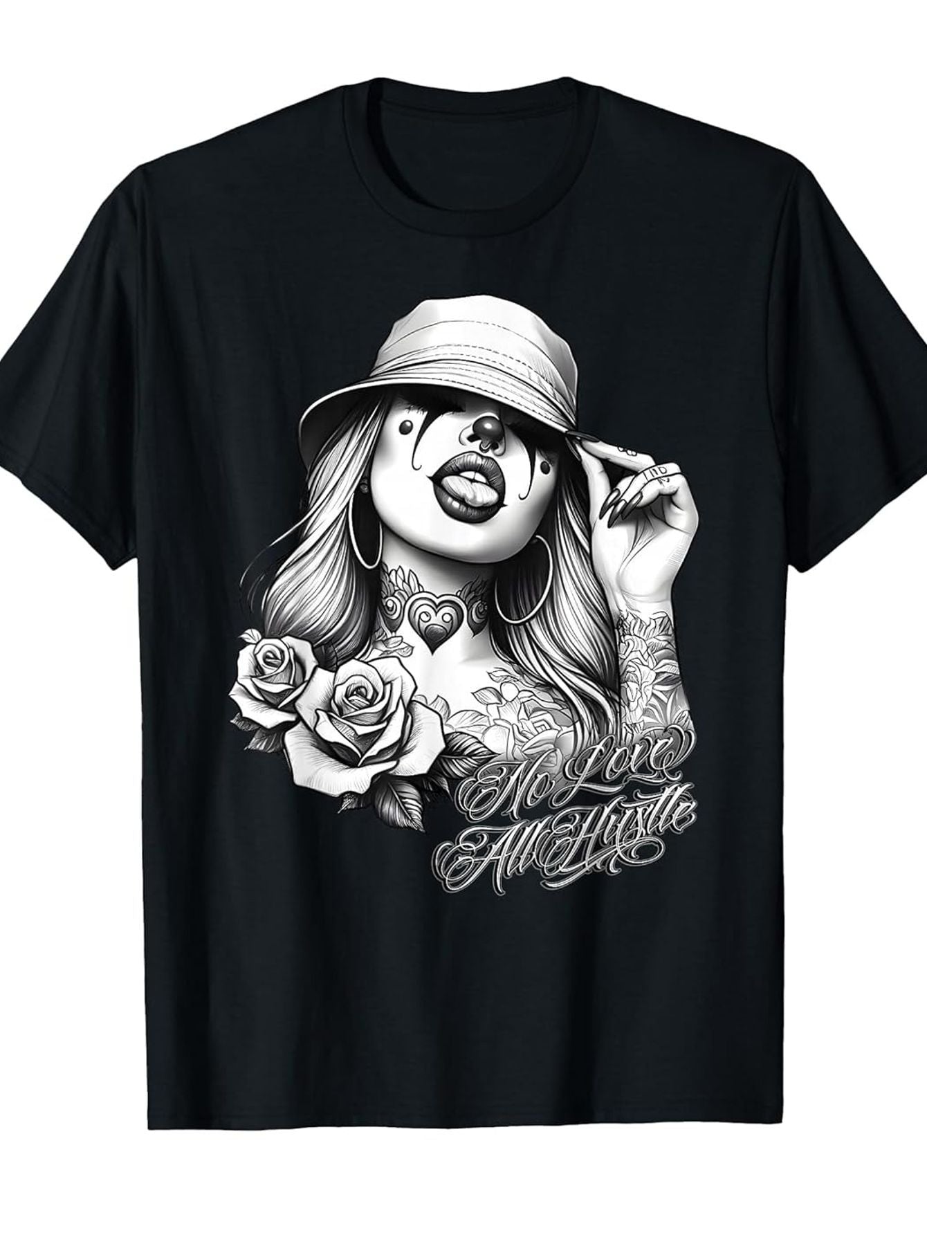2025Current fashion style Hip-hop Student One sizeMen'S & Women'S Chicana Payasa Tattoo Chola Graphic T-Shirt | Comfortable, Breathable, Crew Neck, Medium Stretch Fabric, Perfect for Exercise, Party Gatherings, Fitness, Gift