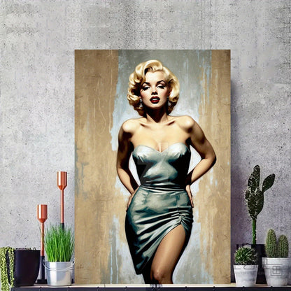 1pc Unframed Canvas Poster - Elegant Iconic Female Figure in Retro Style, High-Definition Wall Art, Waterproof Print, 18x12 Inch, Ideal for Home, Office, Coffee Shop, Bar, or Gift, Office Decoration | Retro Wall Art | Waterpr