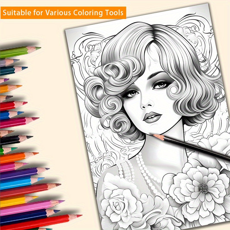 Deluxe Edition Coloring Book for Adults - 22 Thick Pages, Unique Cover Design, Stress-Relief Art & Craft Kit, Perfect Gift for Valentine's, Christmas, Halloween, New Year, Back to School, Birthdays & Parties