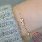 925 Sterling Silver Love Heart Rose Flower Thin Chain Bracelet Inlaid Shiny zirconia Elegant Hand Chain Bracelet