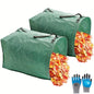 Large Capacity 200L Dustpan Garbage Bag((1pc)-with A Pair Work Gloves, Garden Collection Bag, Durable Waterproof Material, Suitable for Leaves, Grass Clippings Garden Waste, Convenient Foldable Design, Easy to Store And Use,