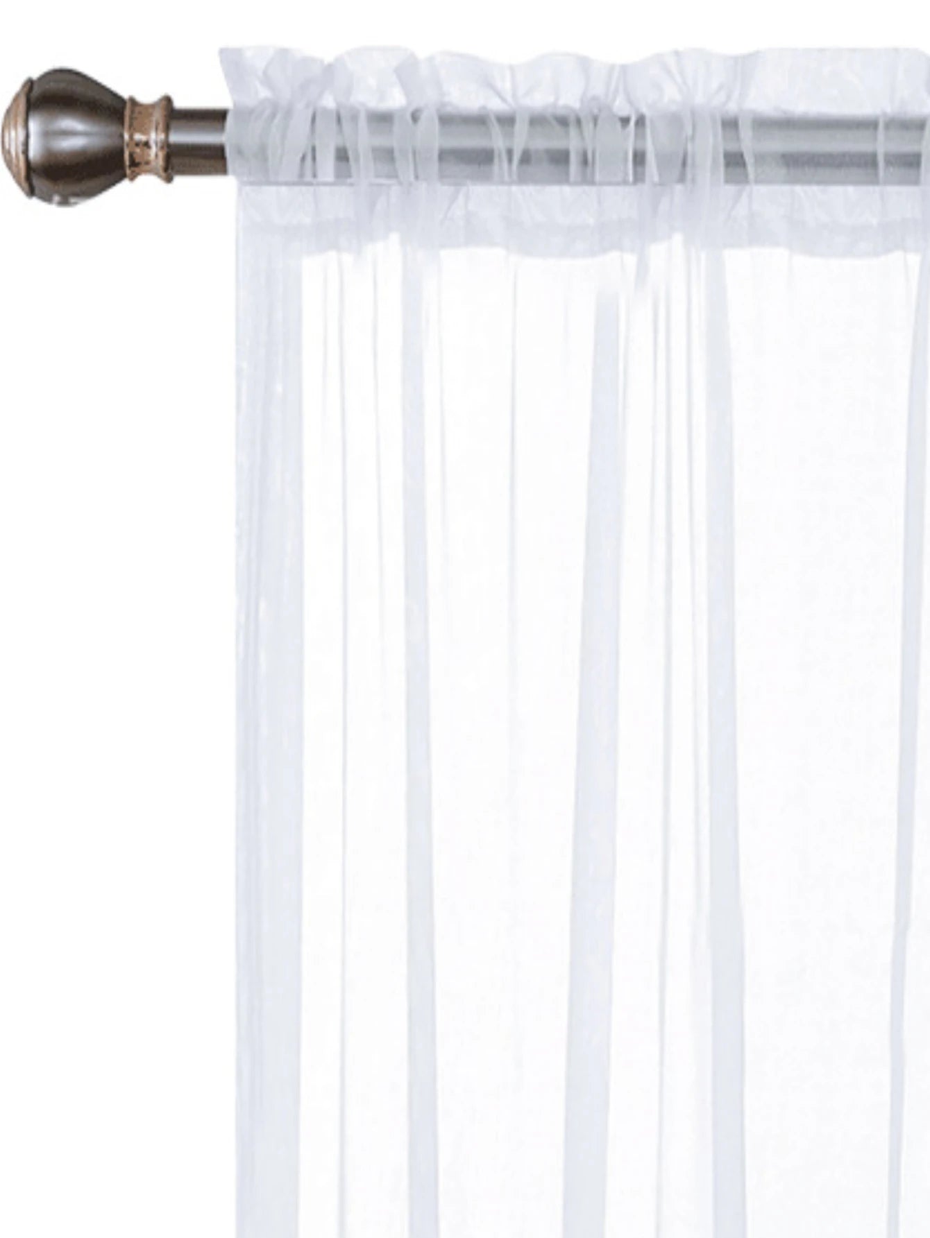 BONZER 1 Panel Sheer Voile Window Treatment Rod Pocket Curtain Panels for Kitchen, Bedroom and Living Room