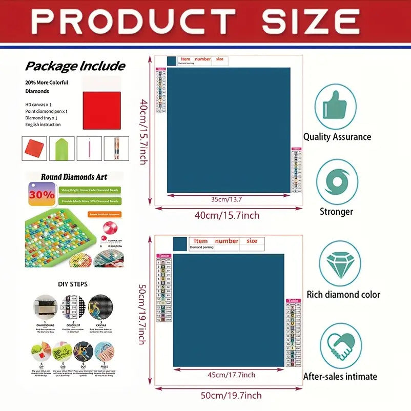 5D New DIY Acrylic Full Drill Large Size Multiple Sizes Adult Diamond Art Painting Kit Suitable for Home Bedroom Entrance Study Bathroom Wall Decoration Easy-to-Use and Relaxing Handicraft Activity Perfect Gift