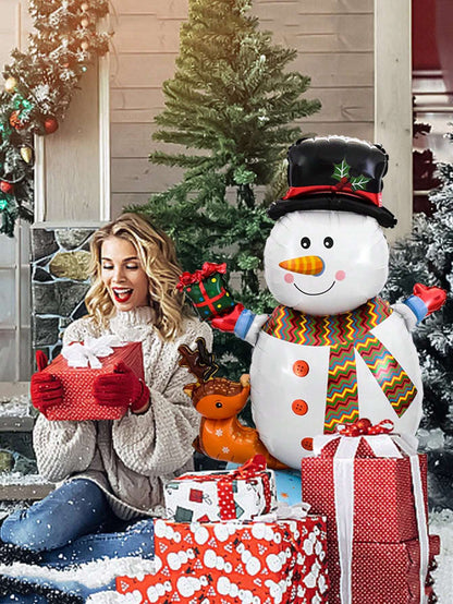 1PC Large Standing Balloon Santa Claus Snowman Xmas Tree Balloon Party Home Decorations Navidad 2024 New Year Best Gifts