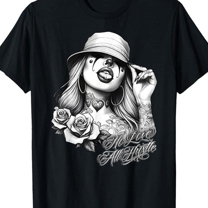 2025Current fashion style Hip-hop Student One sizeMen'S & Women'S Chicana Payasa Tattoo Chola Graphic T-Shirt | Comfortable, Breathable, Crew Neck, Medium Stretch Fabric, Perfect for Exercise, Party Gatherings, Fitness, Gift