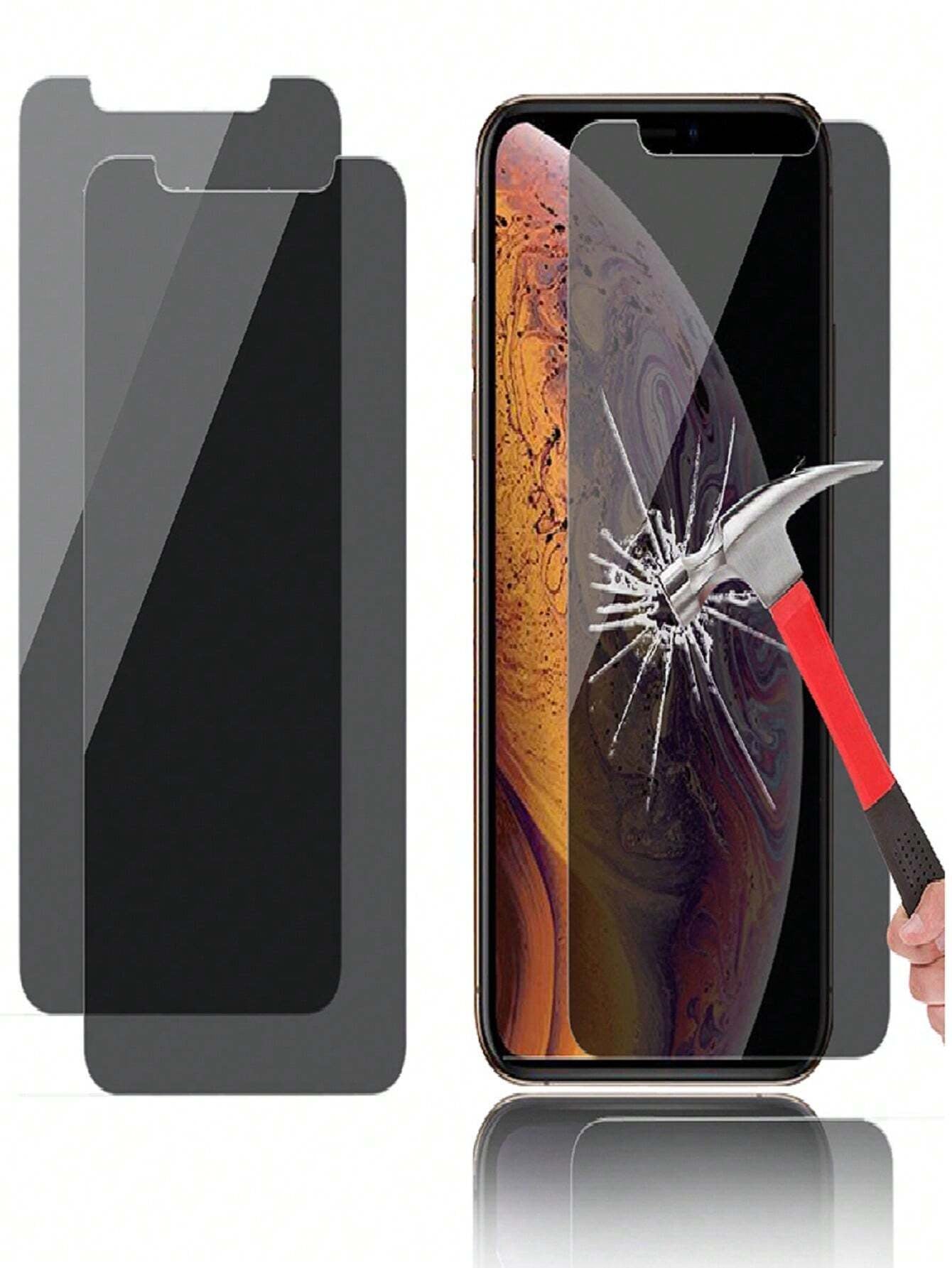 2Pcs Privacy Screen Protector Compatible with Iphone 16 15 14 13 11 12 Pro Max Mini 7 8 plus Anti-Spy Protective Glass Compatible with Iphone 16 15 X XR XS MAX