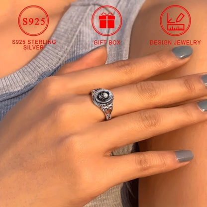 Silvery ring, stylish skull rose, black and white gothic bohemian engagement and wedding jewelry, oval shape, everyday gift, jewelry for all seasons | bohemian ring | durable metal ring, for Teenager