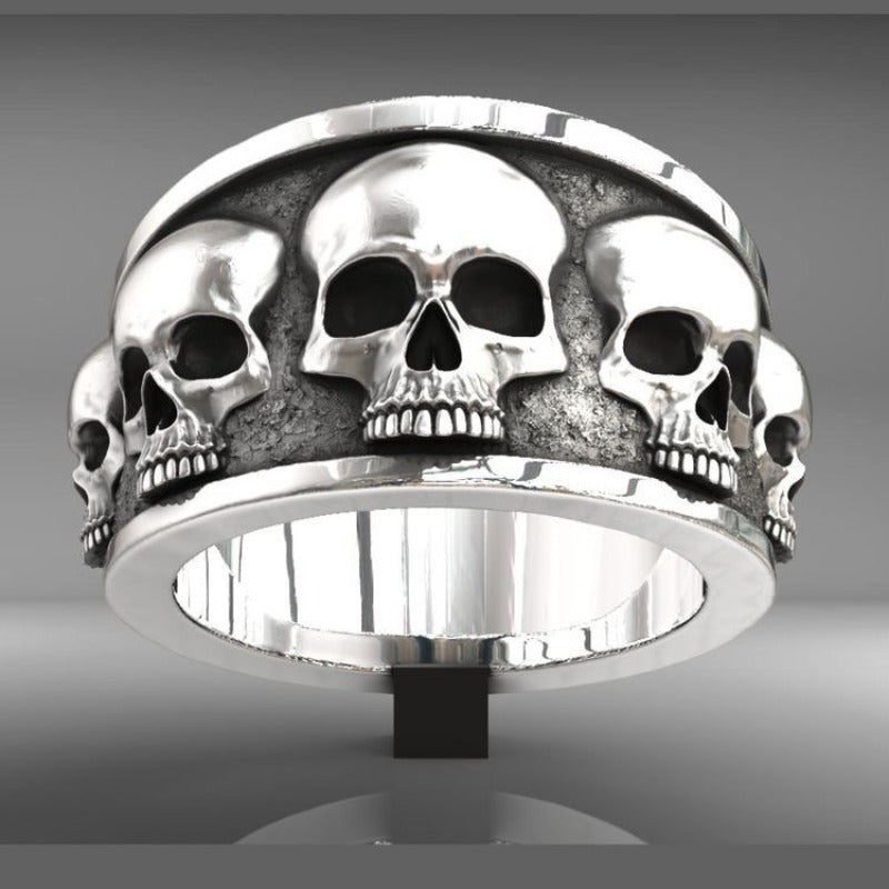 Women's Gothic Skull Ring - Minimalist Stackable Jewelry, Edgy Everyday & Party Jewelry for Women, Perfect Graduation/Christmas/Thanksgiving Gift - Year-Round Statement Ring, Skull Jewelry, Edgy Accessory, Metallic Finish