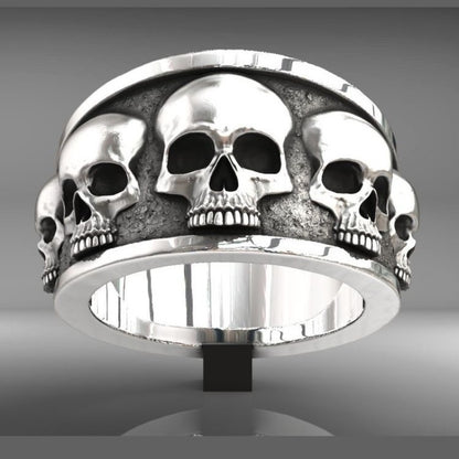 Women's Gothic Skull Ring - Minimalist Stackable Jewelry, Edgy Everyday & Party Jewelry for Women, Perfect Graduation/Christmas/Thanksgiving Gift - Year-Round Statement Ring, Skull Jewelry, Edgy Accessory, Metallic Finish