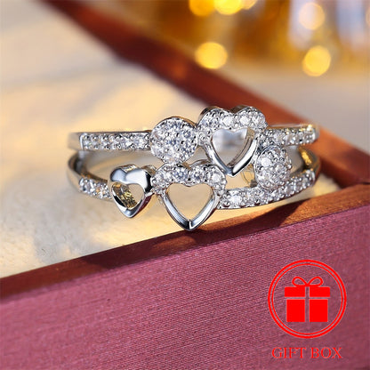 14K Gold‑Plated Heart Ring with CZ December Birthstone – Elegant Gift for Women