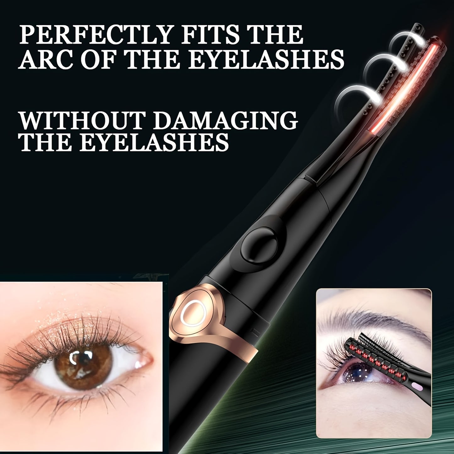 Heated Eyelash Curler USB- 2-in-1 with Comb & Clip-Type/Comb Attachment - 3  Settings, Long-Lasting Curling for Volume/Definition, USB-Rechargeable Lash Curler (Compatible with USB-Ports) - Women's Beauty Gift