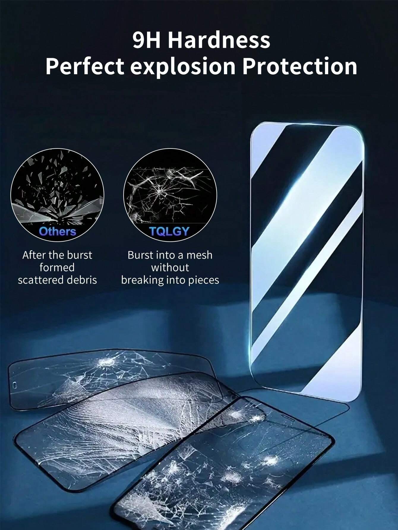 3-Pack Tempered Glass Screen Protectors for Apple iPhone 15/14/13/12 Series - Super HD 9H Hardness Full Coverage Protection