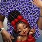 Ladies' Digital Printed Short Sleeved Shirt, Artistic Style "leopard Print Trendy " Themed Printed Short Sleeved T-shirt, Plus Size Ladies' Casual Round Neck T-shirt, The Picture Shows A Unique Style Of Trendy Image, Fully Pr