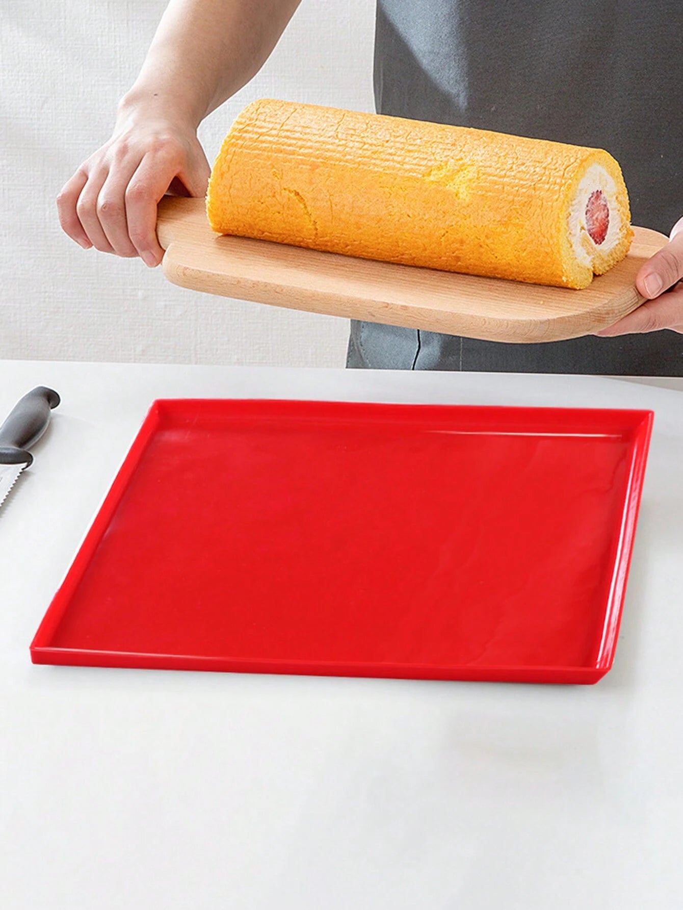 1/2/3Pcs Heat-Resistant Silicone Swiss Roll Cake Baking Mat Tray