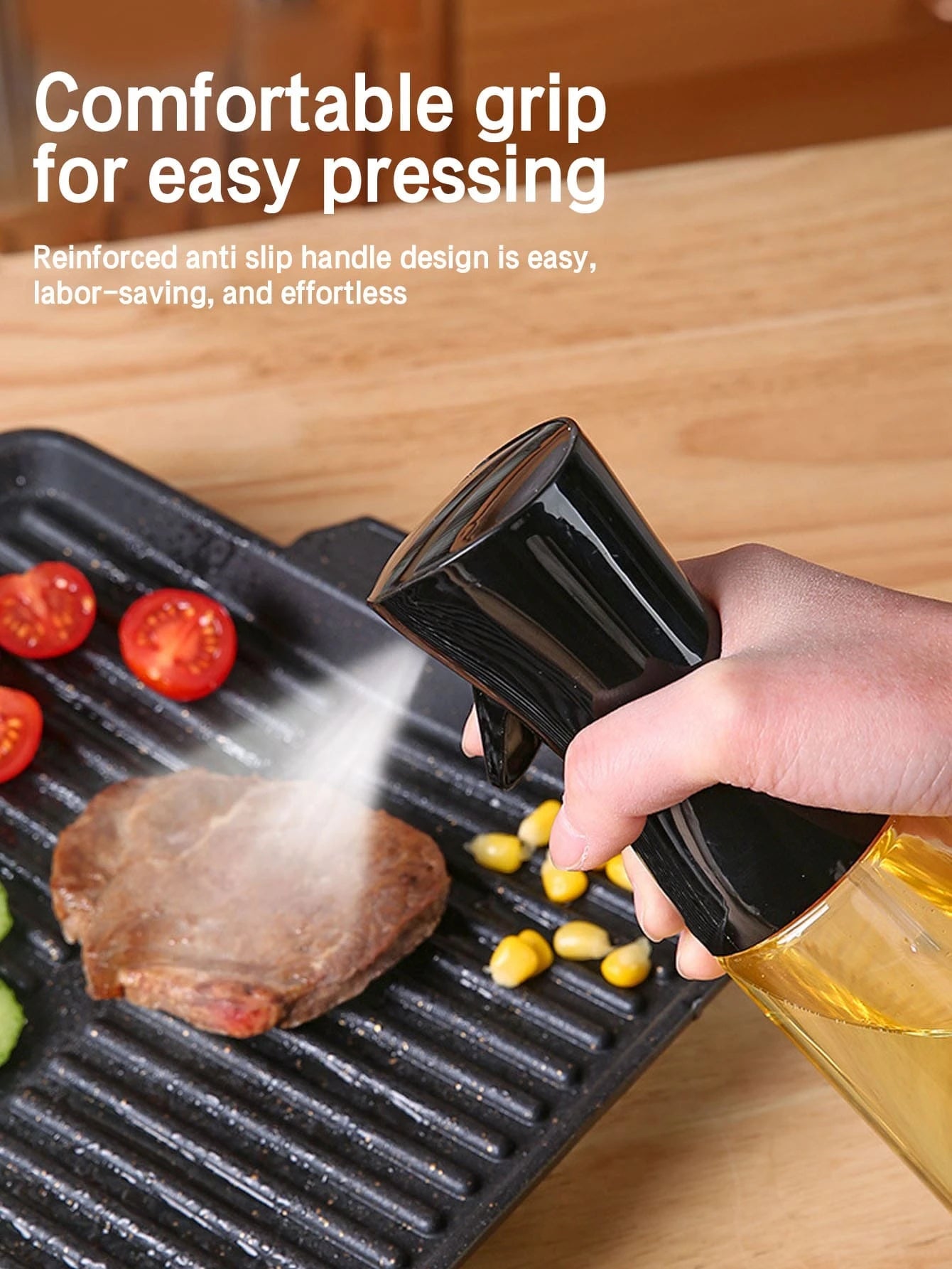 1Pc Press-Type Oil Spray Bottle, Household Seasoning Pot, Dustproof Oil Control Bottle for Kitchen Air Fryer, Oil Sprayer Bottle Camping