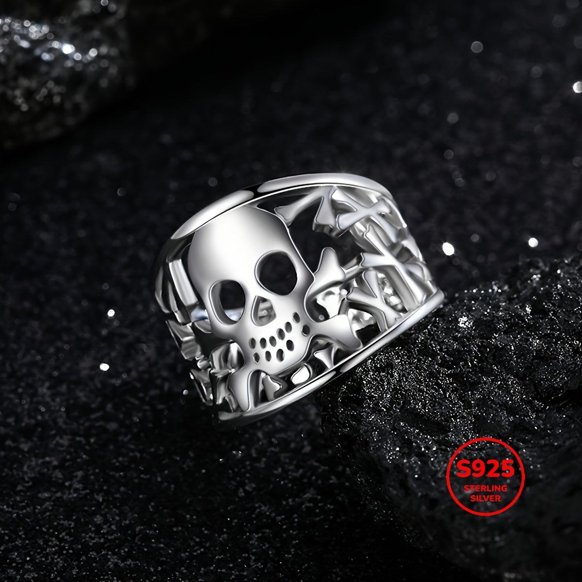 925 Sterling Silver Skull Rings for Women and Men Unisex Boho Jewelry Gift for Mother Father's Day Halloween Christmas Holidays