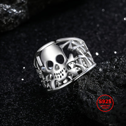 925 Sterling Silver Skull Rings for Women and Men Unisex Boho Jewelry Gift for Mother Father's Day Halloween Christmas Holidays