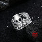 925 Sterling Silver Skull Rings for Women and Men Unisex Boho Jewelry Gift for Mother Father's Day Halloween Christmas Holidays