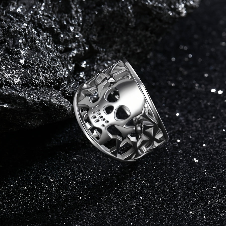 925 Sterling Silver Skull Rings for Women and Men Unisex Boho Jewelry Gift for Mother Father's Day Halloween Christmas Holidays