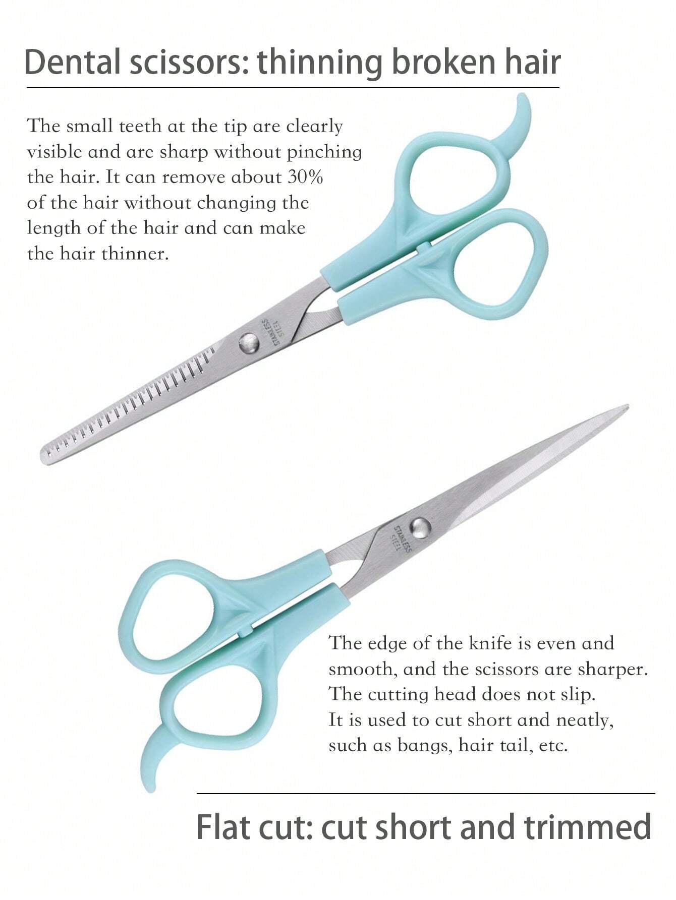 3Pcs/Set Professional Hair Cutting Tools Kit - Scissors, Thinning Shears, Haircut Trimmer, Fine-Tooth Comb for Salon Use