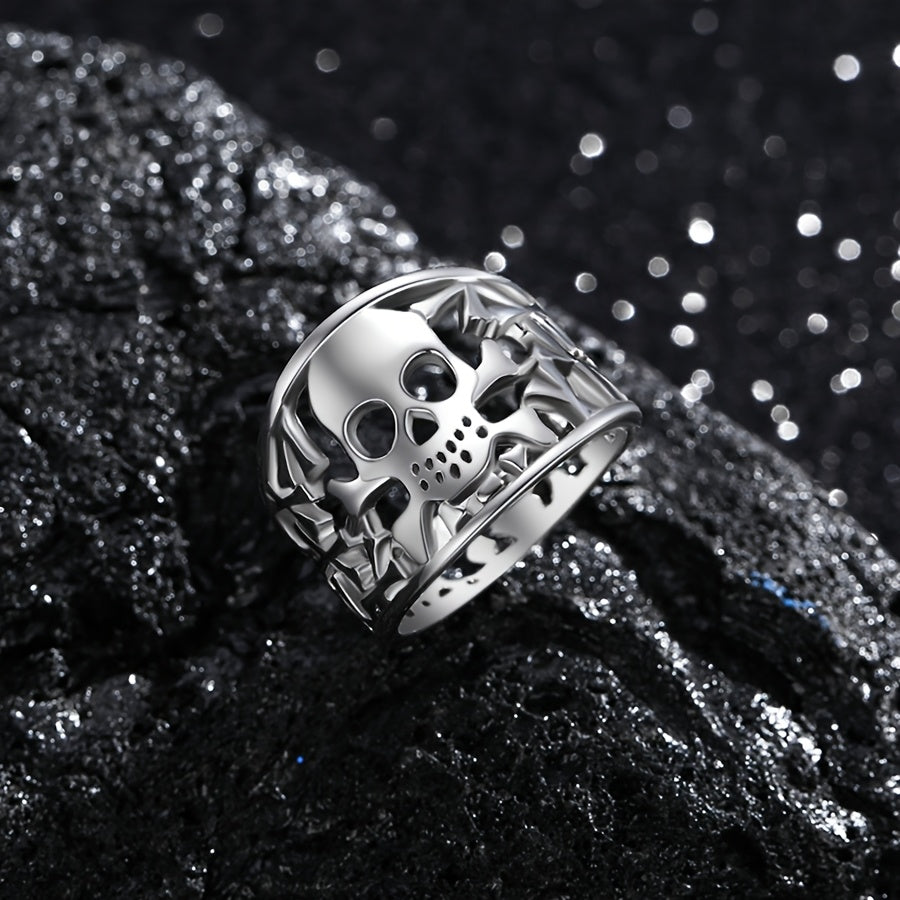 925 Sterling Silver Skull Rings for Women and Men Unisex Boho Jewelry Gift for Mother Father's Day Halloween Christmas Holidays