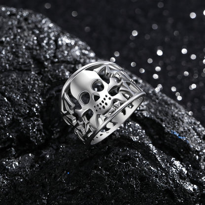 925 Sterling Silver Skull Rings for Women and Men Unisex Boho Jewelry Gift for Mother Father's Day Halloween Christmas Holidays