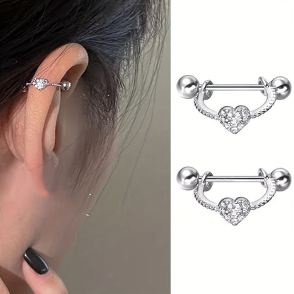 Adorable Heart Earrings: Charming And Alluring Pair of Heart Studs | Made of S925 with Cubic Synthetic Zirconia, Perfect for Valentine'S Day Or Everyday Gifting