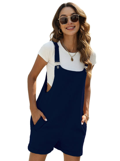 Women's Sleeveless Cotton-Linen Jumpsuit | Comfy Palazzo Style with Pockets | Easy-Care Casual Wear for Spring to Fall