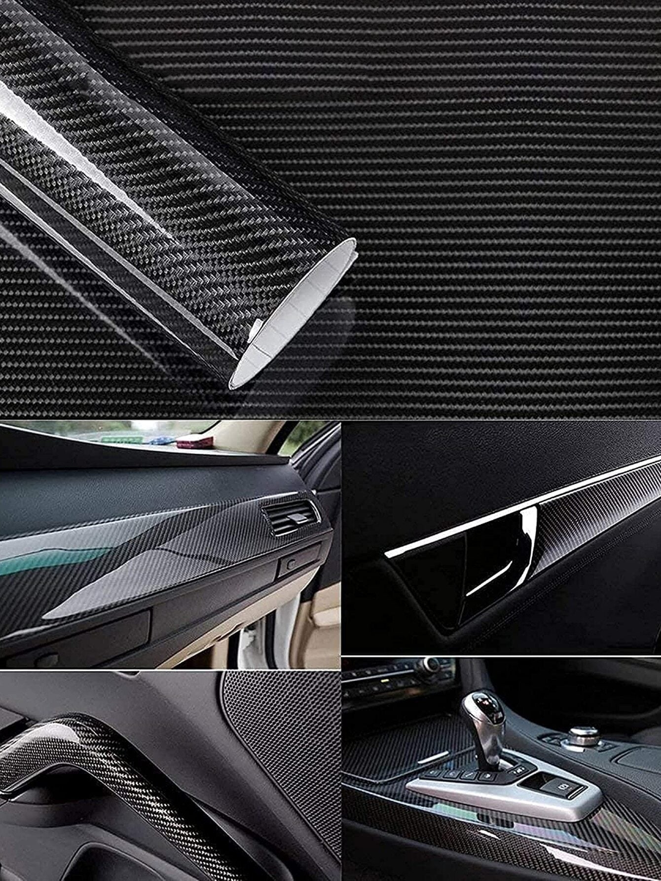 1Roll Carbon Fiber Pattern Car Sticker