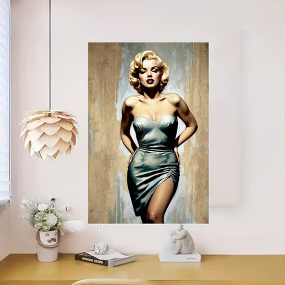 1pc Unframed Canvas Poster - Elegant Iconic Female Figure in Retro Style, High-Definition Wall Art, Waterproof Print, 18x12 Inch, Ideal for Home, Office, Coffee Shop, Bar, or Gift, Office Decoration | Retro Wall Art | Waterpr