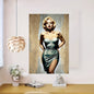 1pc Unframed Canvas Poster - Elegant Iconic Female Figure in Retro Style, High-Definition Wall Art, Waterproof Print, 18x12 Inch, Ideal for Home, Office, Coffee Shop, Bar, or Gift, Office Decoration | Retro Wall Art | Waterpr