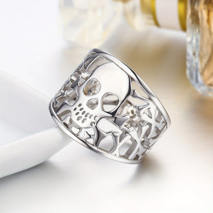 925 Sterling Silver Skull Rings for Women and Men Unisex Boho Jewelry Gift for Mother Father's Day Halloween Christmas Holidays