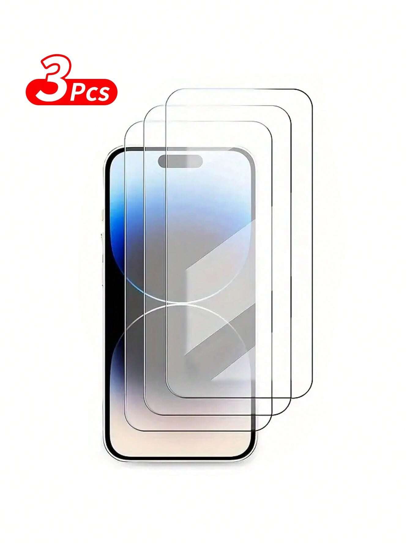 3-Pack Tempered Glass Screen Protectors for Apple iPhone 15/14/13/12 Series - Super HD 9H Hardness Full Coverage Protection