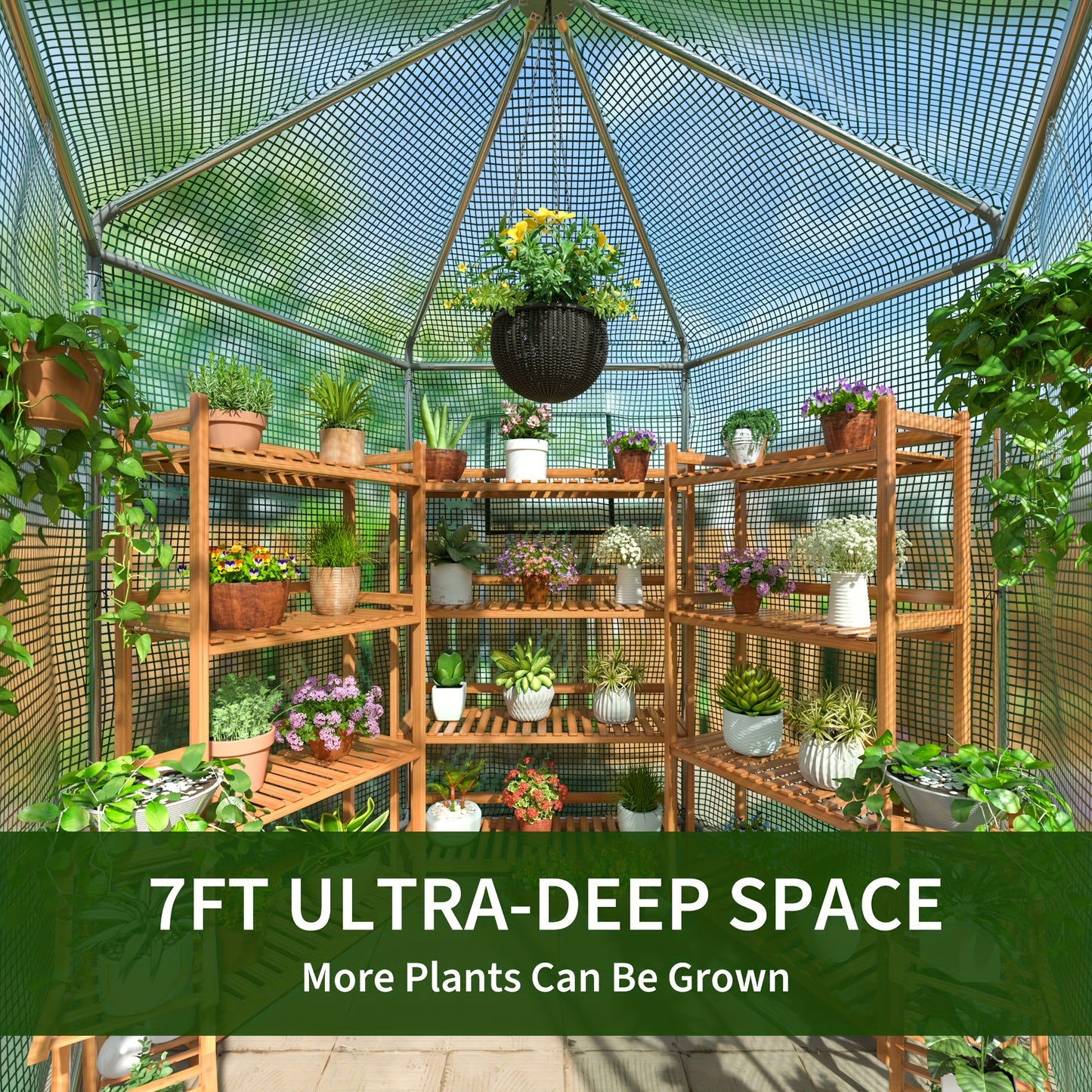 Small Walk-in Greenhouse Kit - Heavy-Duty Metal Frame, 180g Double Layer PE Cover, Indoor and Outdoor Use, Perfect for Garden, Patio, Backyard, Balcony, Easy Assembly and Durable