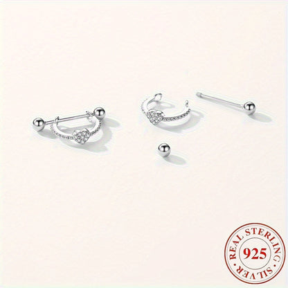 Adorable Heart Earrings: Charming And Alluring Pair of Heart Studs | Made of S925 with Cubic Synthetic Zirconia, Perfect for Valentine'S Day Or Everyday Gifting