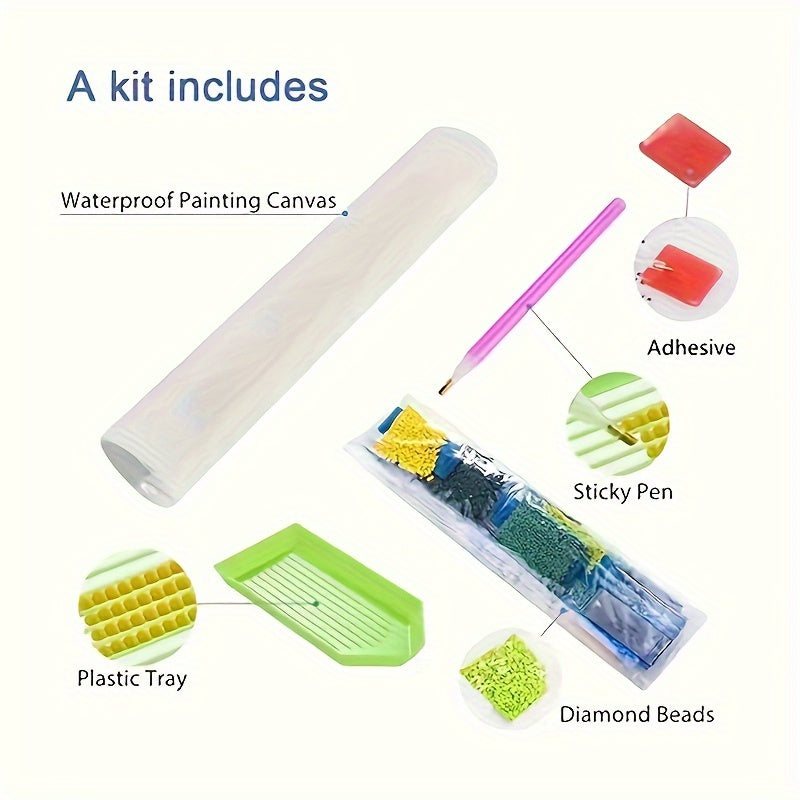 5D New DIY Acrylic Full Drill Large Size Multiple Sizes Adult Diamond Art Painting Kit Suitable for Home Bedroom Entrance Study Bathroom Wall Decoration Easy-to-Use and Relaxing Handicraft Activity Perfect Gift