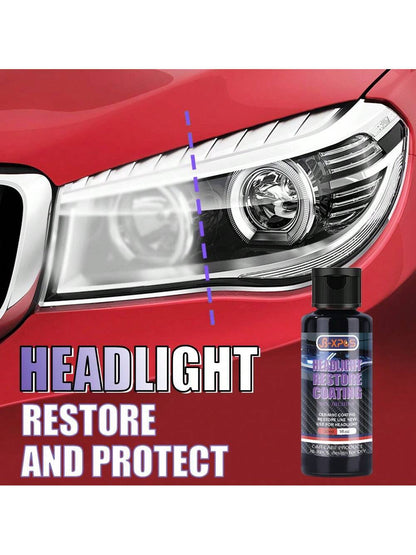 JB-XPCS Automotive Headlight Restoration Liquid - Lens Polish and Repair Solution for Yellowing, Haze, and Scratches