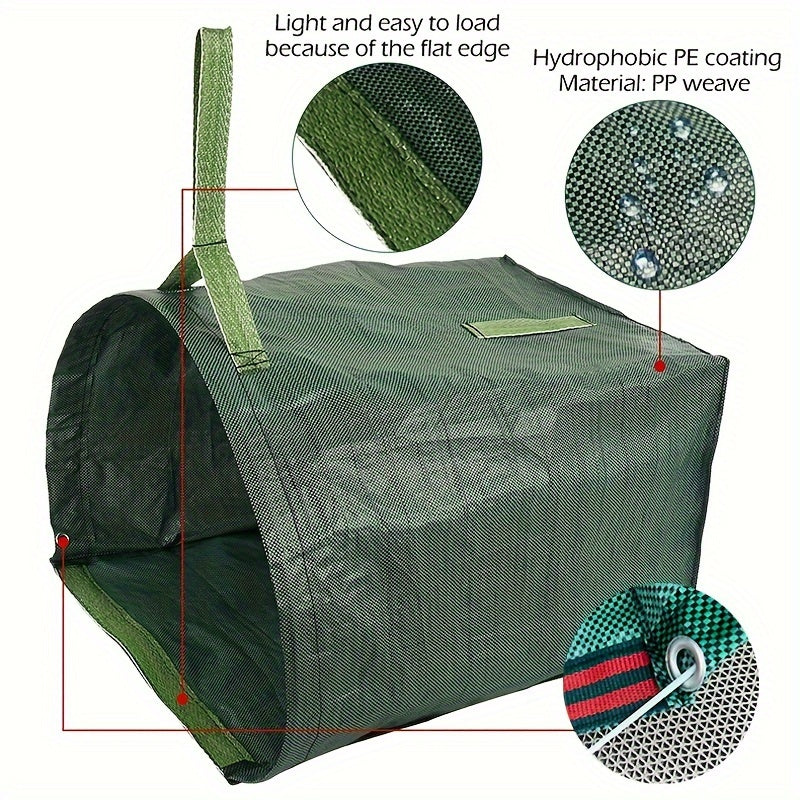 Large Capacity 200L Dustpan Garbage Bag((1pc)-with A Pair Work Gloves, Garden Collection Bag, Durable Waterproof Material, Suitable for Leaves, Grass Clippings Garden Waste, Convenient Foldable Design, Easy to Store And Use,