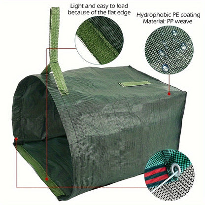 Large Capacity 200L Dustpan Garbage Bag((1pc)-with A Pair Work Gloves, Garden Collection Bag, Durable Waterproof Material, Suitable for Leaves, Grass Clippings Garden Waste, Convenient Foldable Design, Easy to Store And Use,