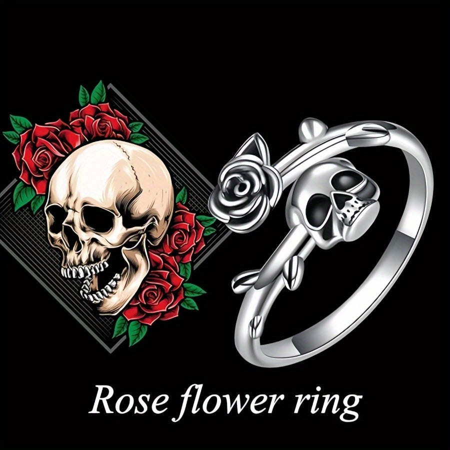 1pc Gothic Skull Ring Rose Ring Men'S and Women'S Rings Easter Gifts for Relatives and Friends Mother'S Day Gifts Get My Gifts Every Day Jewelry Gifts for Women